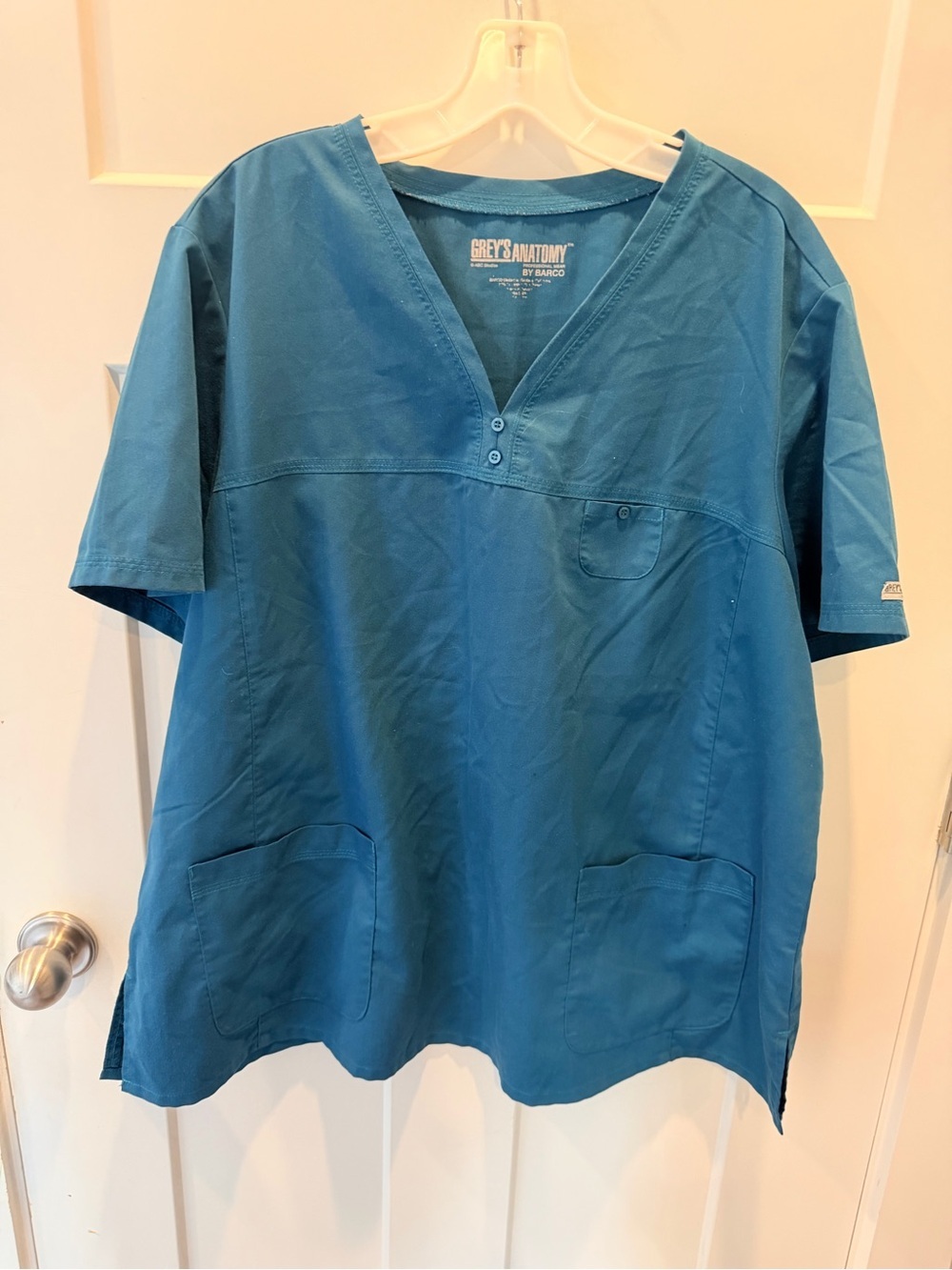 Grey’s Anatomy Barco Scrub Top 1X Teal Blue Medical Uniform